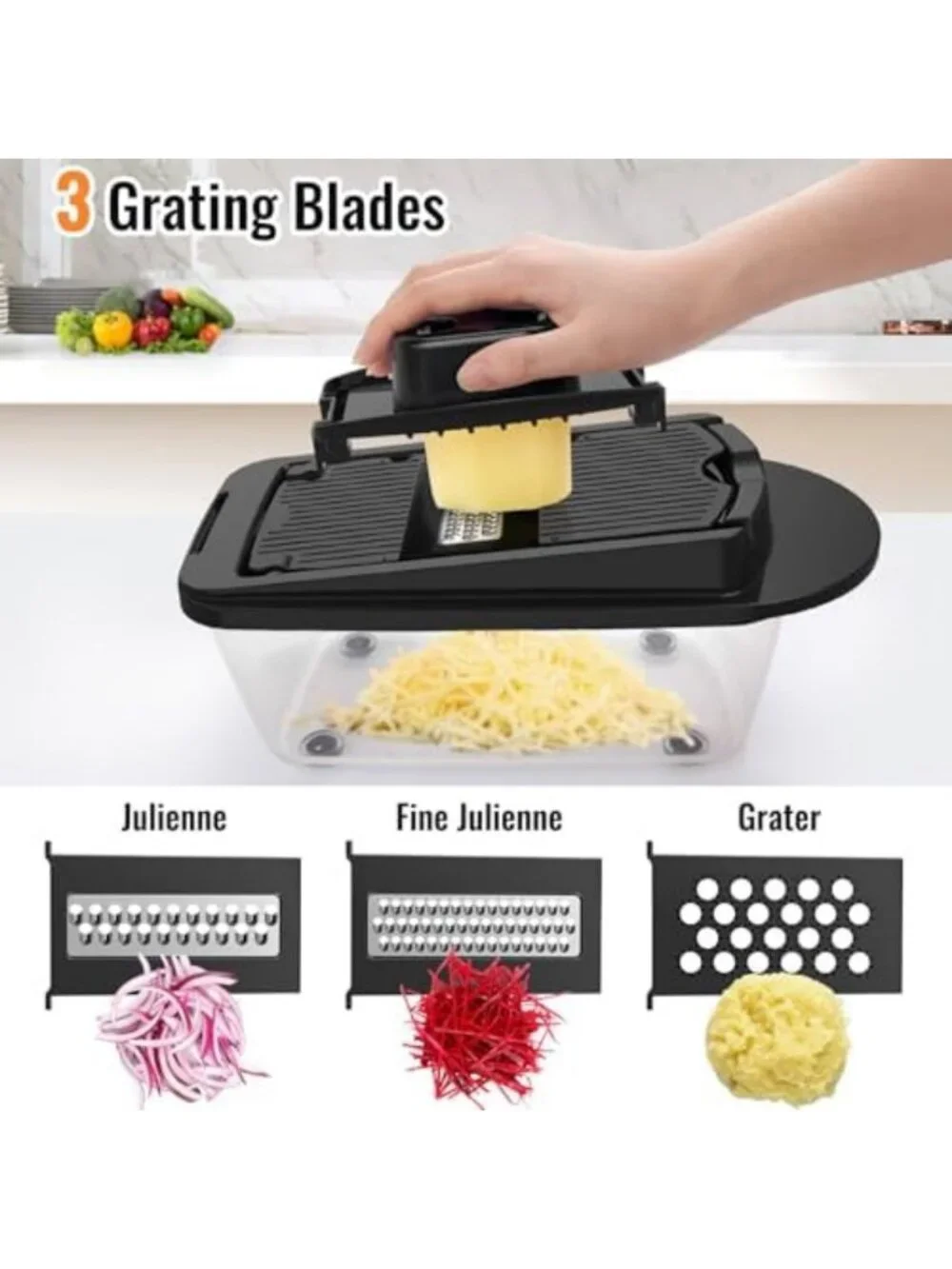 8-Blade Kitchen Chopper Slicer Grater Set - Versatile Cooking Tool & Gadget